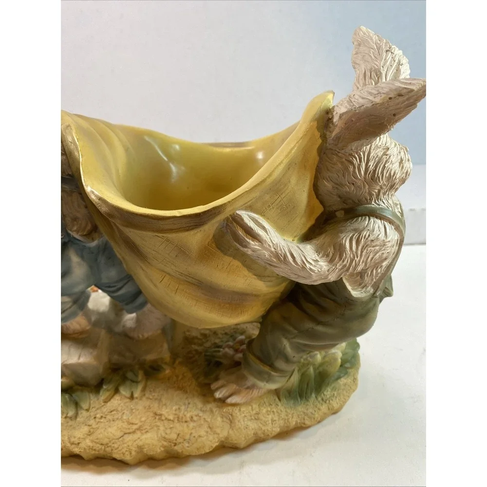 Easter Rabbit Bunny Chick Egg Floral Planter Candle Holder Vase Candy Dish Resin